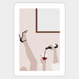 Red wine and heels Sticker